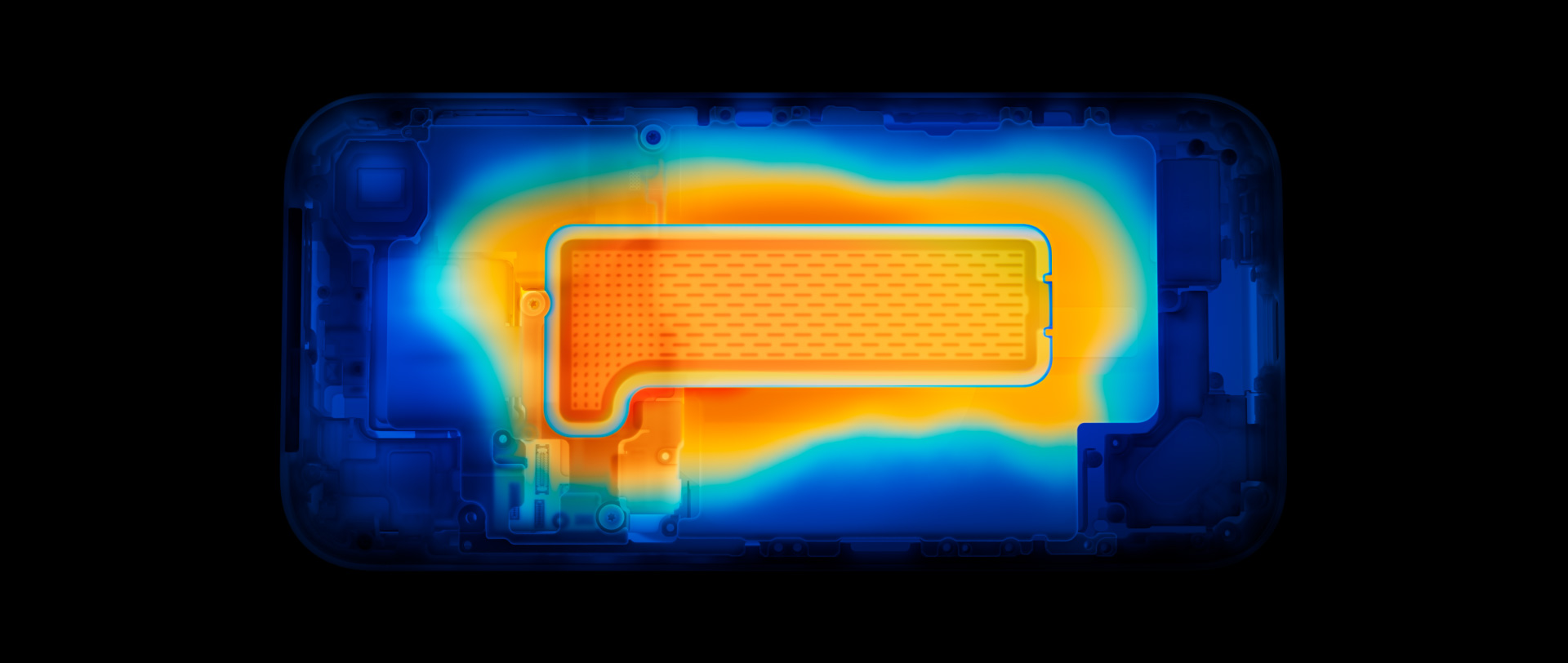 Innenansicht der Dampfkammer des iPhone 17 Pro
