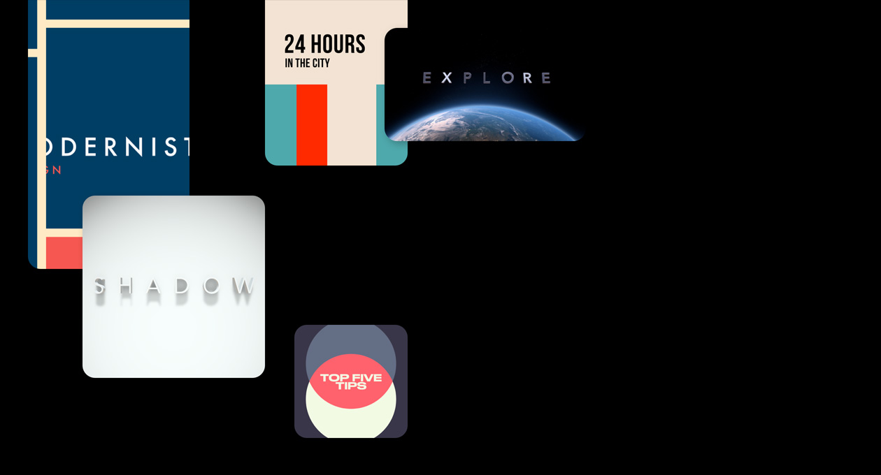 Série de designs de titres disponibles dans la bibliothèque Final Cut Pro