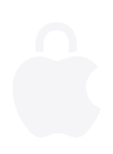 Logo Apple en forme de cadenas avec arceau verrouillé pour illustrer la protection de la vie privée