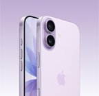 iPhone 17, Lavender colour, front exterior, back angled exterior, Fusion camera system in plateau at top, Camera Control button, front side exterior all screen design, Action, volume and side buttons