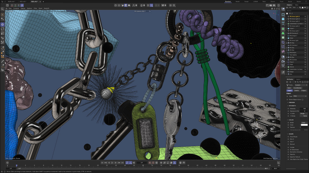 一張細膩奪目的平面設計圖，在一個設計 app 中經細緻修飾，表達 Mac mini 配備 M4 和 M4 Pro 的強勁 GPU 效能。