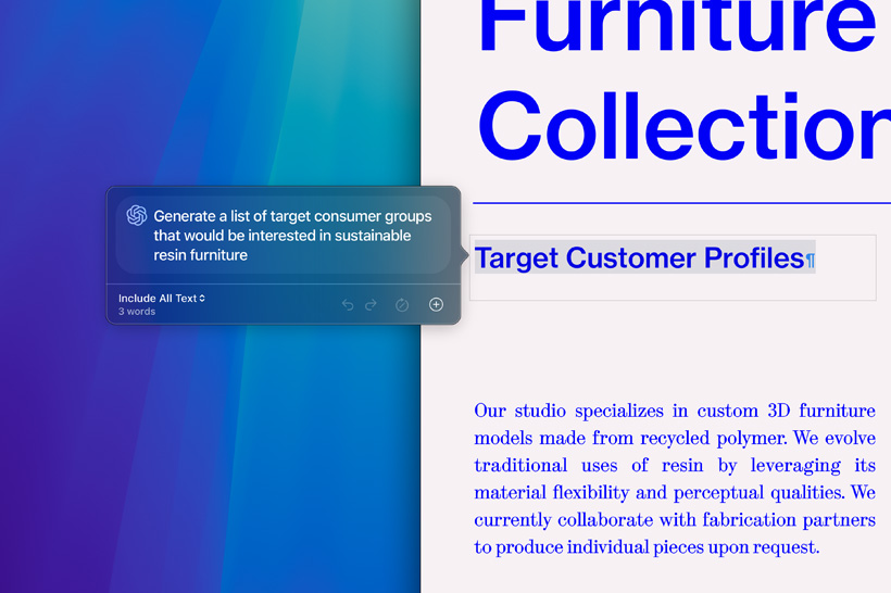 Функція «Засоби письма» системи Apple Intelligence підсумовує наукову роботу