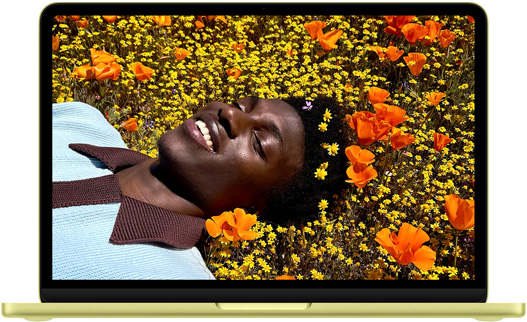 Imagen de una MacBook Neo de 13 pulgadas que muestra la pantalla Liquid Retina XDR