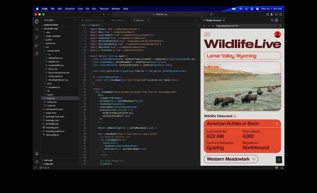 Écran de MacBook Pro programme une app à l’aide de Visual Studio Code