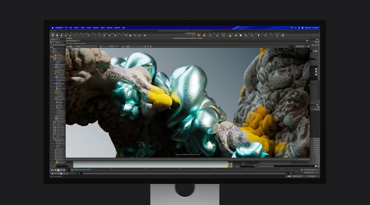 Standbild einer Animationsdatei auf dem Studio Display XDR